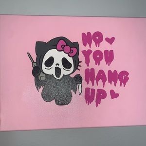 Handpainted Hello Kitty Scream Ghostface Canvas Painting